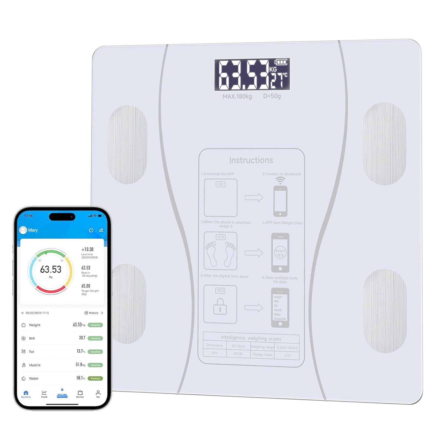Smart Body Composition Scales with mobile App — Finally Know What You're Actually Losing