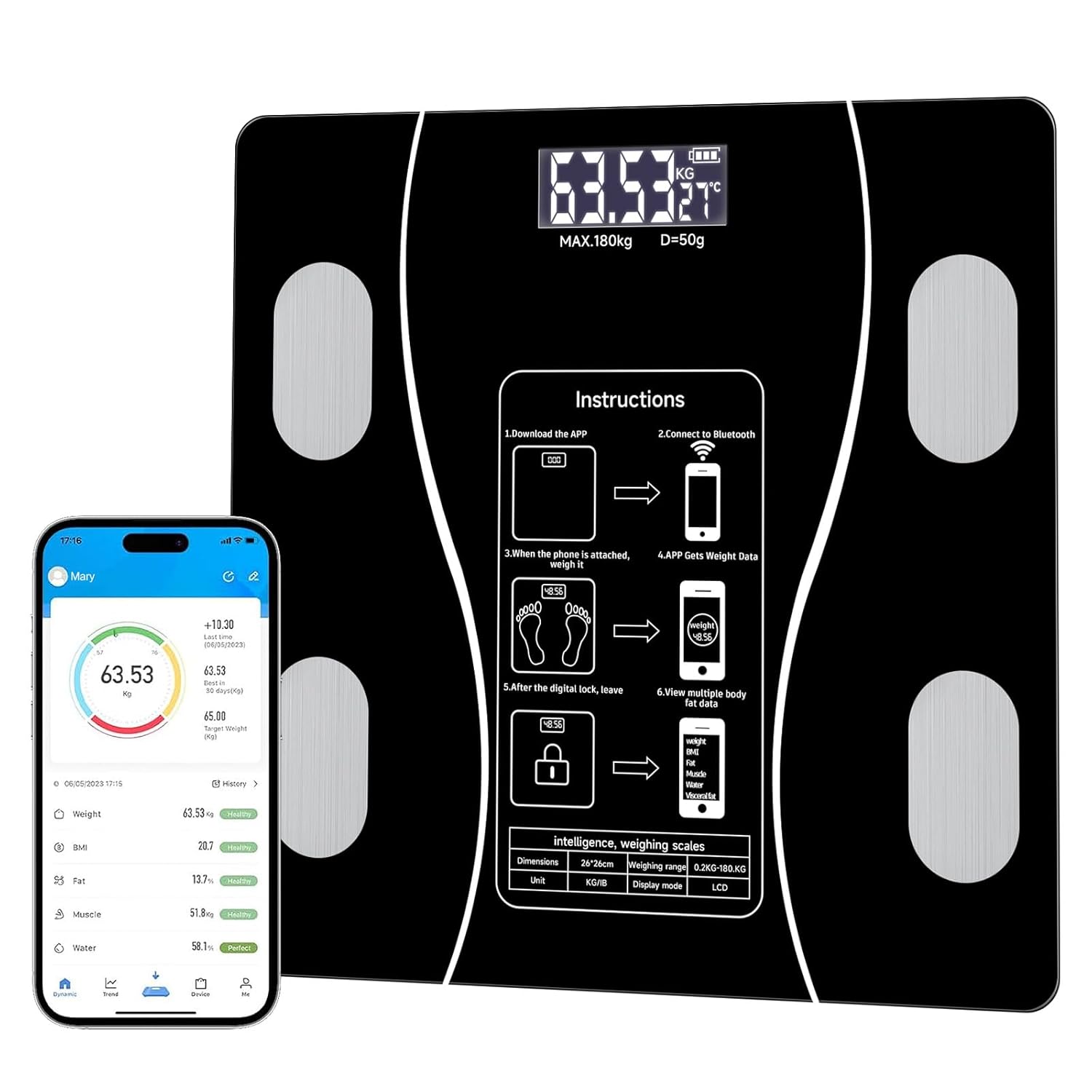 Smart Body Composition Scales with mobile App — Finally Know What You're Actually Losing